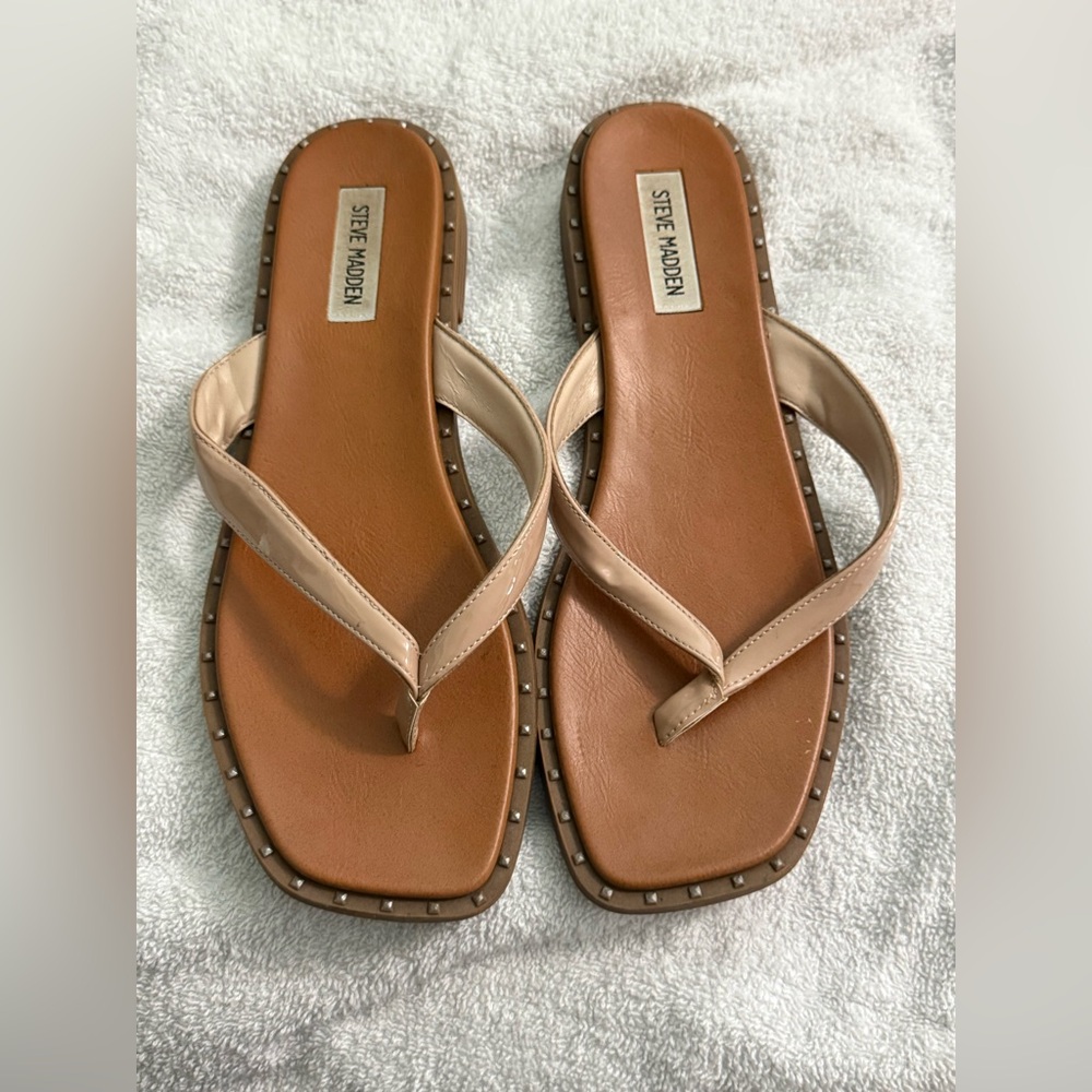 Steve Madden Beige Studded Sandals